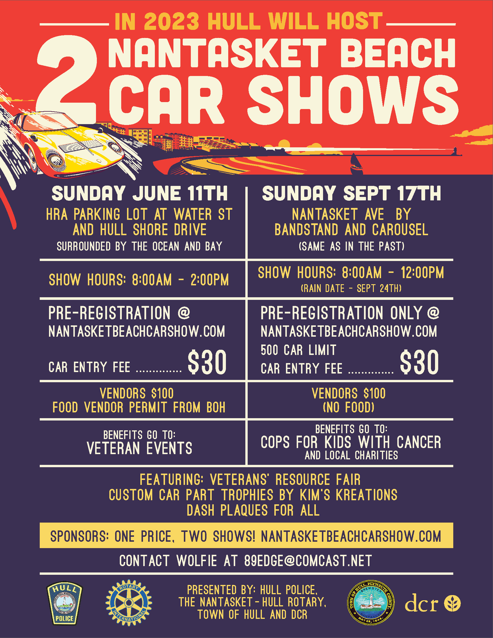 2023 Car Show Flyer Nantasket Beach Car Show